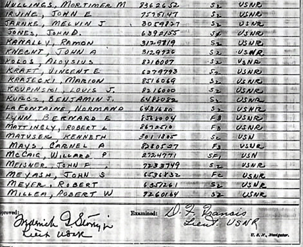Ships log at commisioning July 1943 Page-4-2