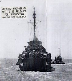 USS William C. Miller DE259 Stern on