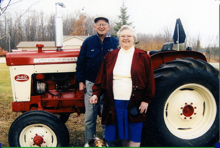 Bob & Pauline by their restored International tractor 2007
